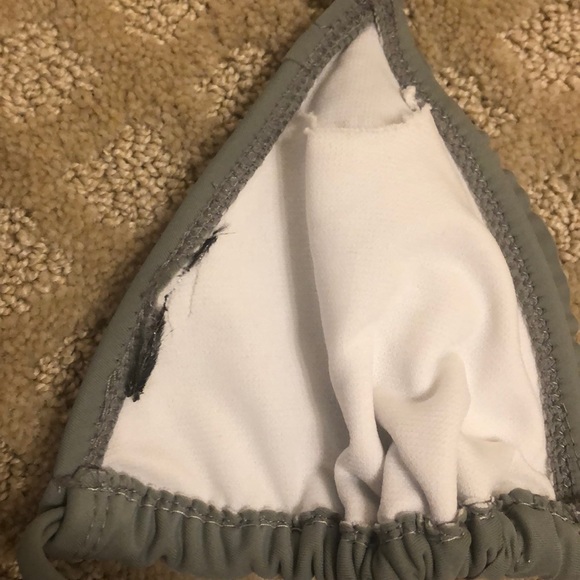 EUC pacsun la hearts khaki green ruffle bikini top - Picture 5 of 5